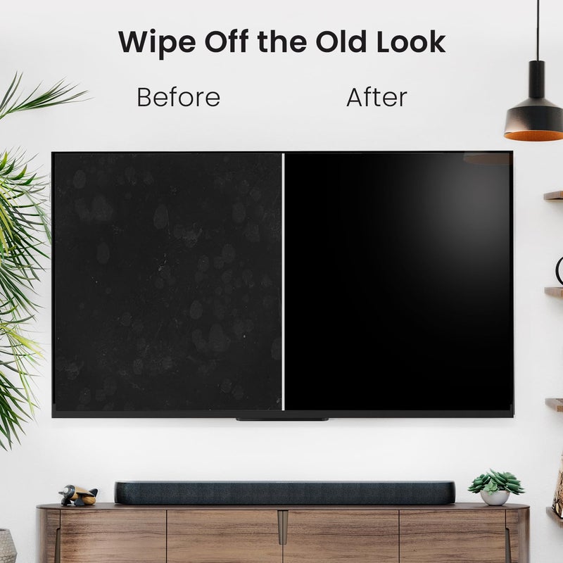 EVEO طقم رذاذ منظف الشاشة EVEOÂ® (خالي من الخطوط) منظف شاشة التلفاز للتلفاز الذكي، LCD، LED، OLED | رذاذ منظف شاشة الكمبيوتر ومسح بقطعة قماش ميكروفايبر - تلفاز، شاشة، لابتوب، آيباد، سيارة - 6.7 أونصة 1 عبوة - Image 2